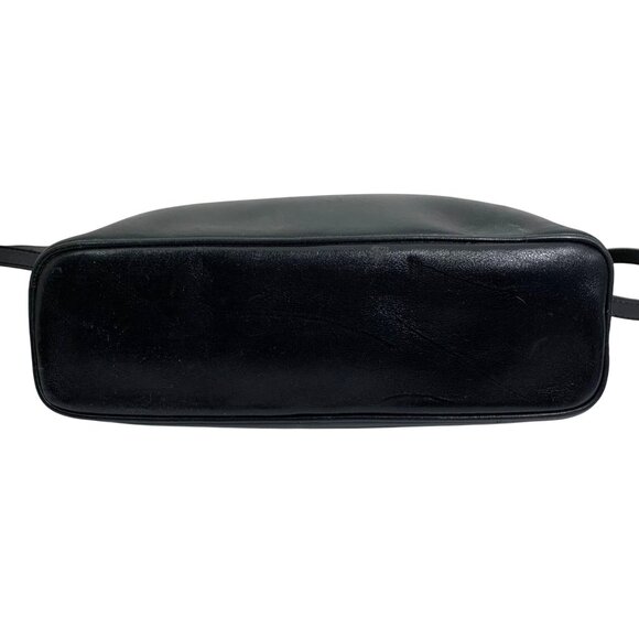 Vintage Etienne Aigner Black Genuine Leather Triple Compartment Shoulder Bag - Picture 3 of 8